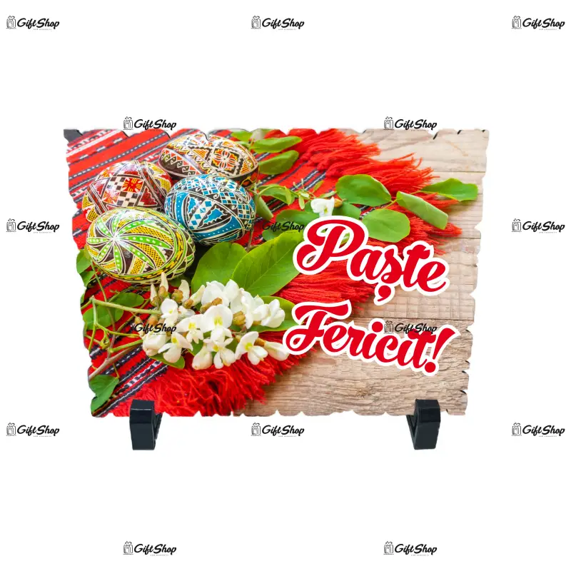 Paste fericit, placheta cu mesaj, model b